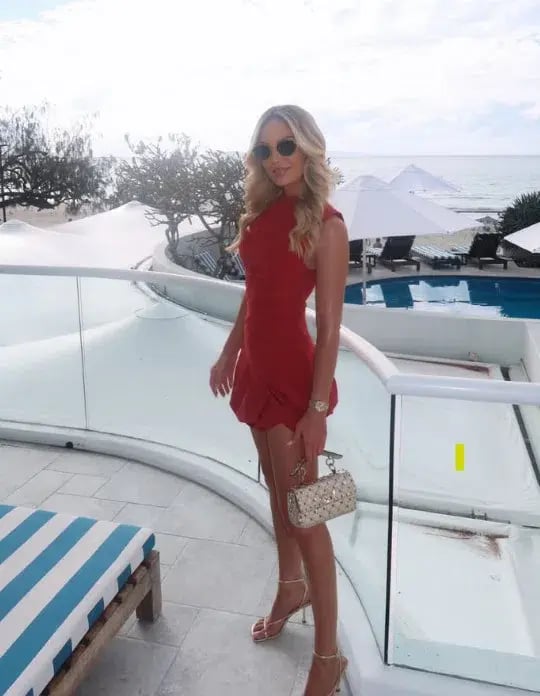 Bec & Bridge Angelina Bubble Mini Dress in Cherry Size AU 8 photo 4