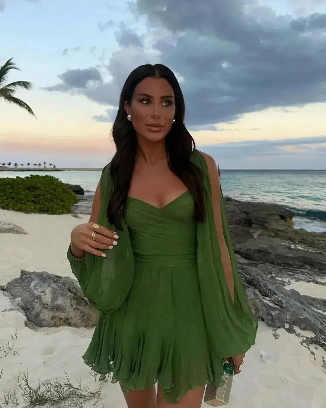 Chic Le Frique Gaia Mini Dress Pistachio Green Size 12 photo 4