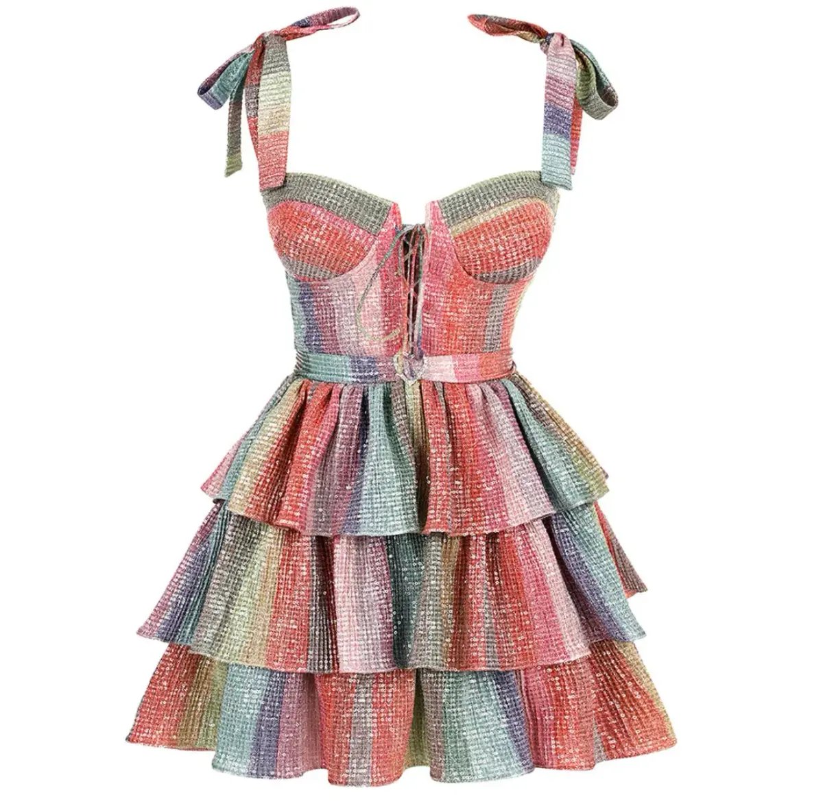 THE NEW ARRIVALS by İlkyaz Özel Lily Rose in Rainbow Waves Size 12/L photo 5