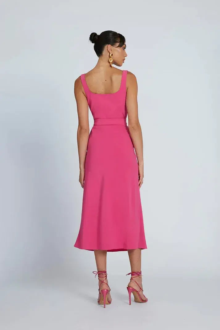 By Johnny Ora Bist Midi Dress Pink Size 8 photo 2