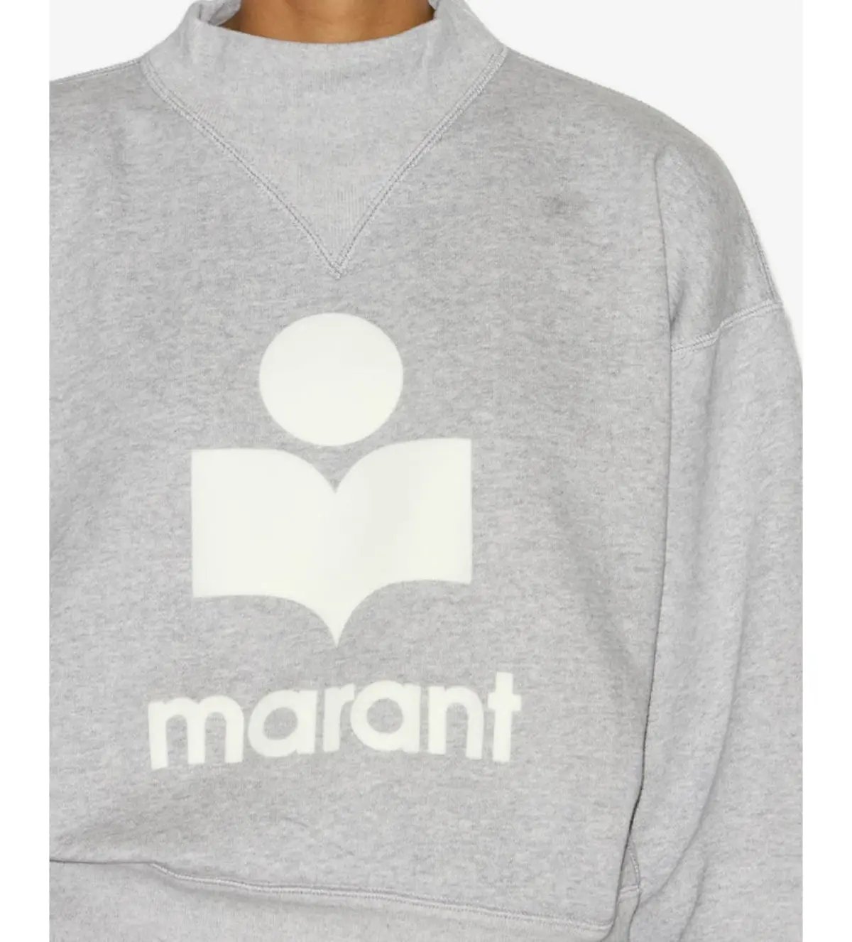 Isabel Marant Moby Stand-up Collar Logo Sweatshirt Gray Size 10/M photo 3