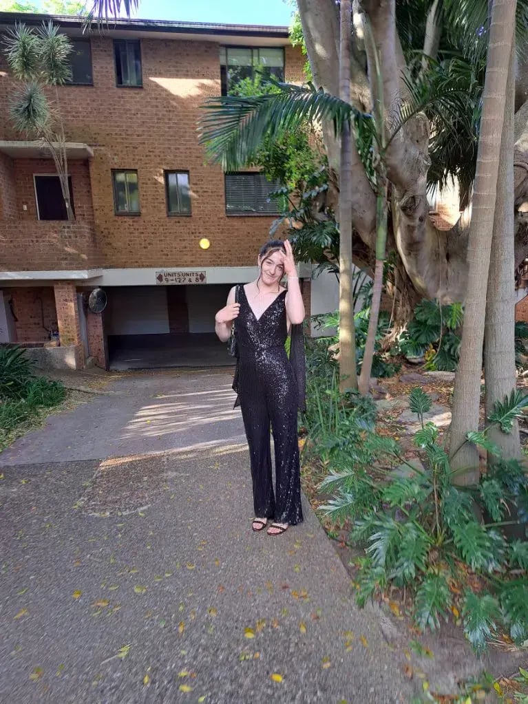Winona Amara Jumpsuit Black Sequin Size 8 photo 6