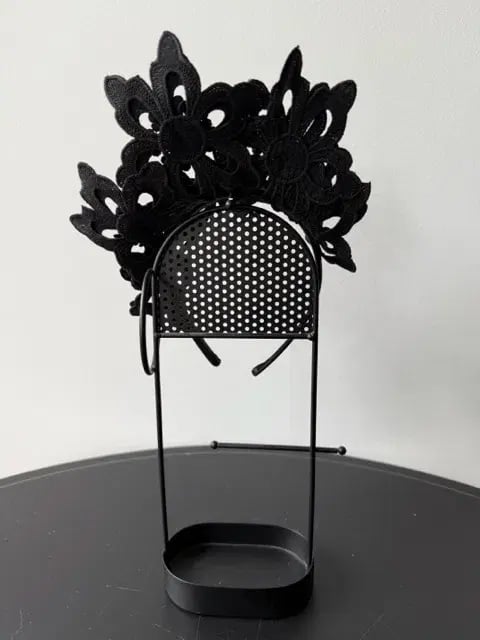 Olga Berg Lace Fascinator Black One Size photo 3