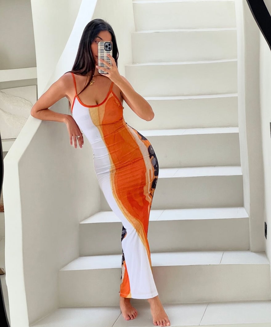 She is Olla Papaya Maxi Dress - White photo 3