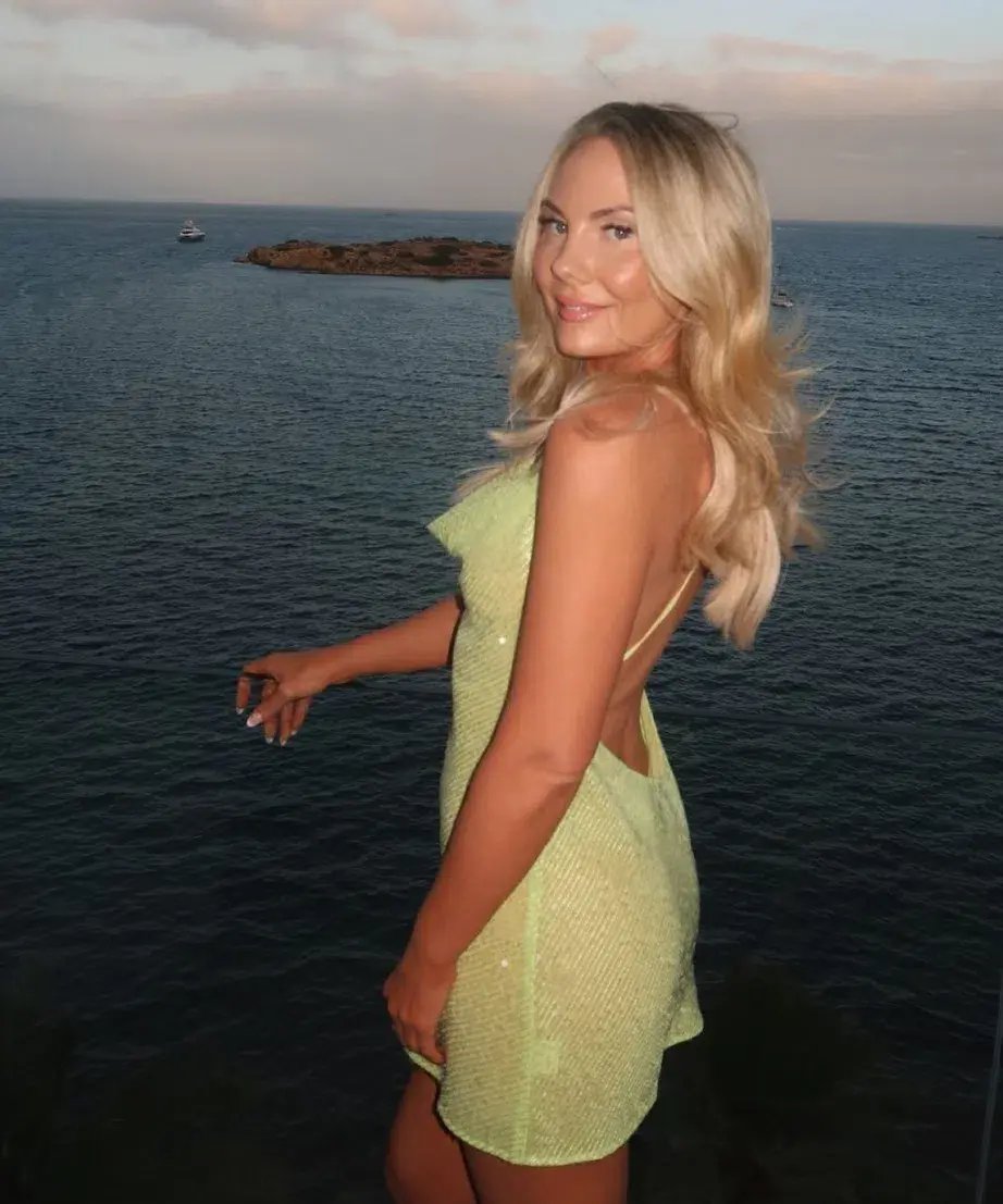 Sommer Swim Ibiza Chartreuse Mini Dress Sequin Size 8 photo 3