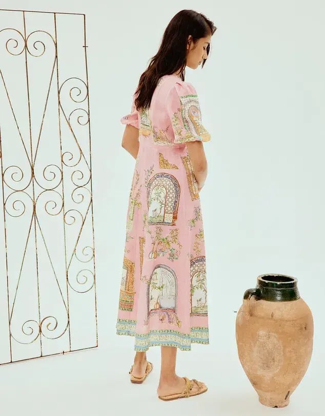 Alemais Monte Midi Dress Pink Size 10 photo 3