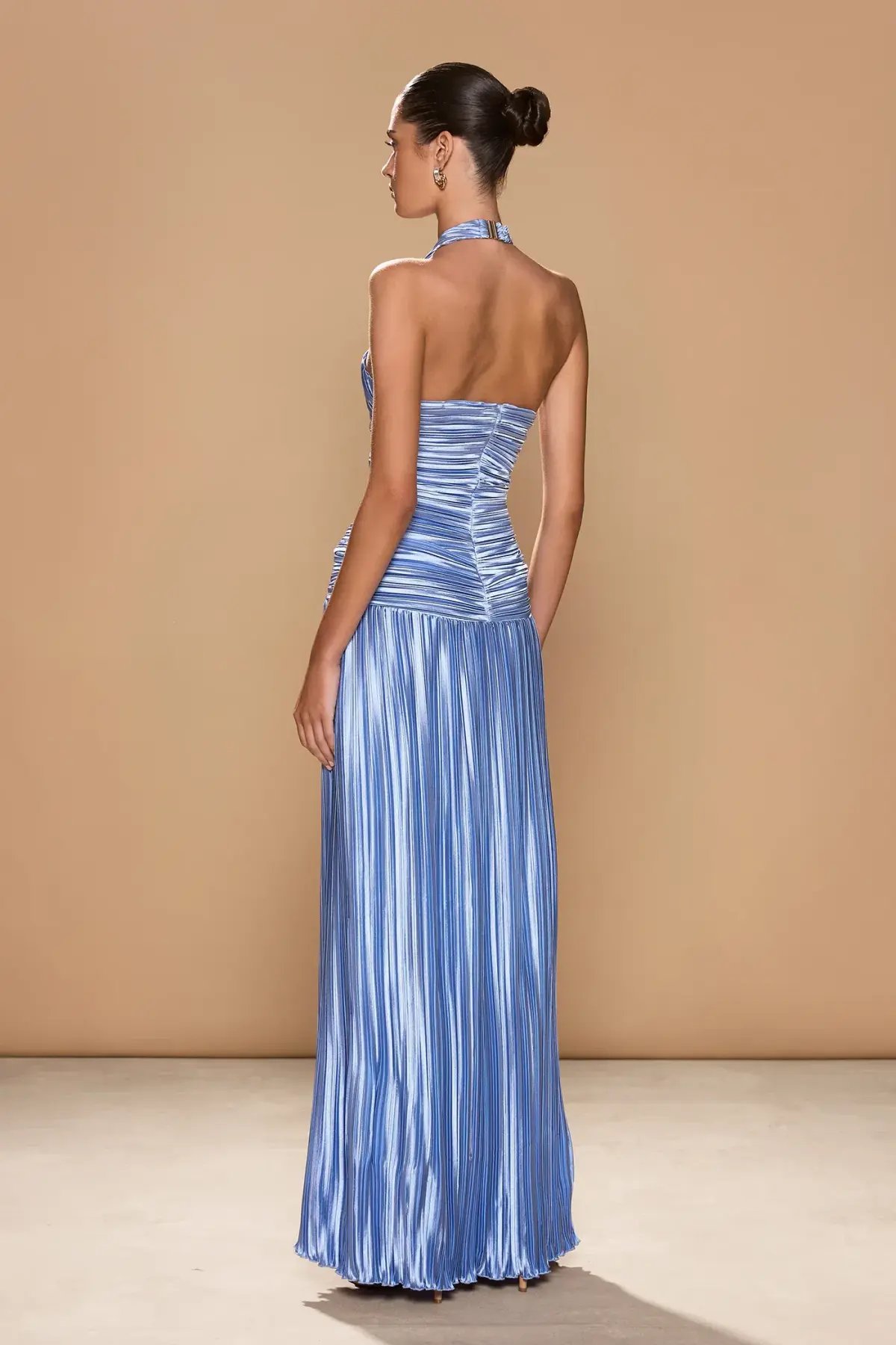 Ariana Plissé Maxi Dress Print Size 8 photo 5