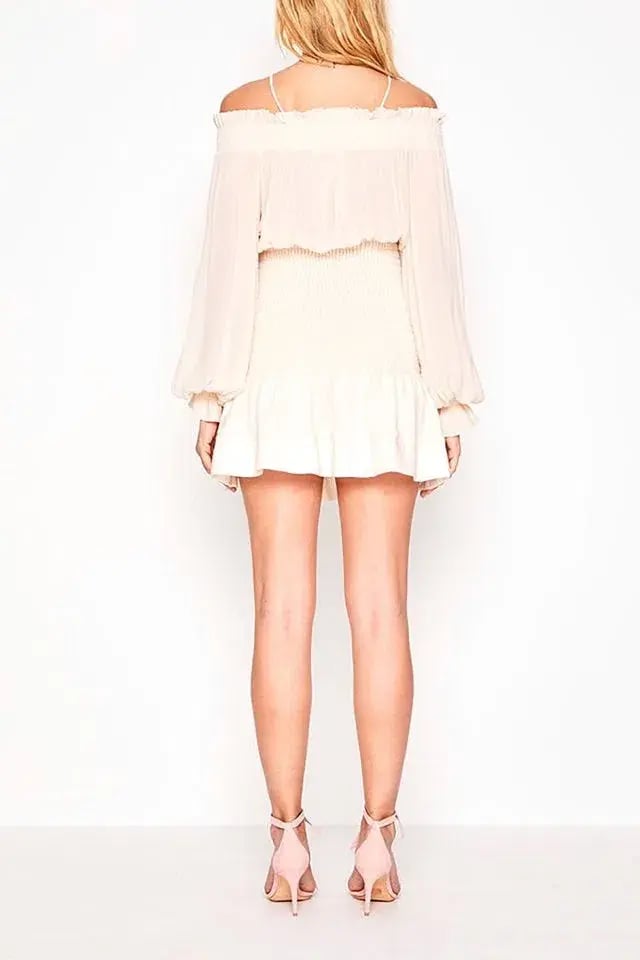 Alice McCall You’re The Best Off The Shoulder Dress Beige Size 6 photo 3