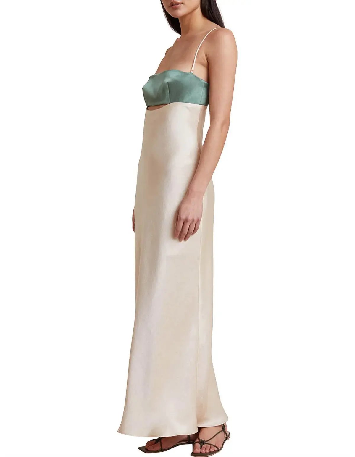 Bec and Bridge Carrie Cut Out Maxi Dress Multi Green Size 16 photo 2