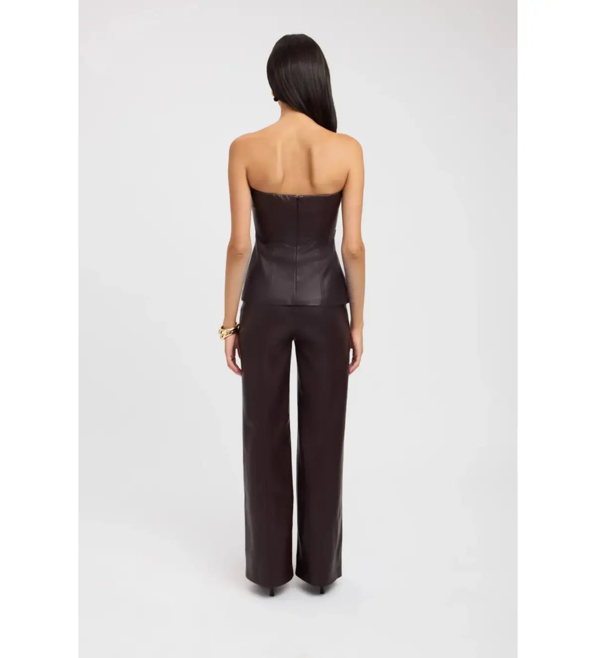 Kookai Phoenix Rouched Top and Phoenix Pant Set Chocolate Size 38 / AU 10 photo 3
