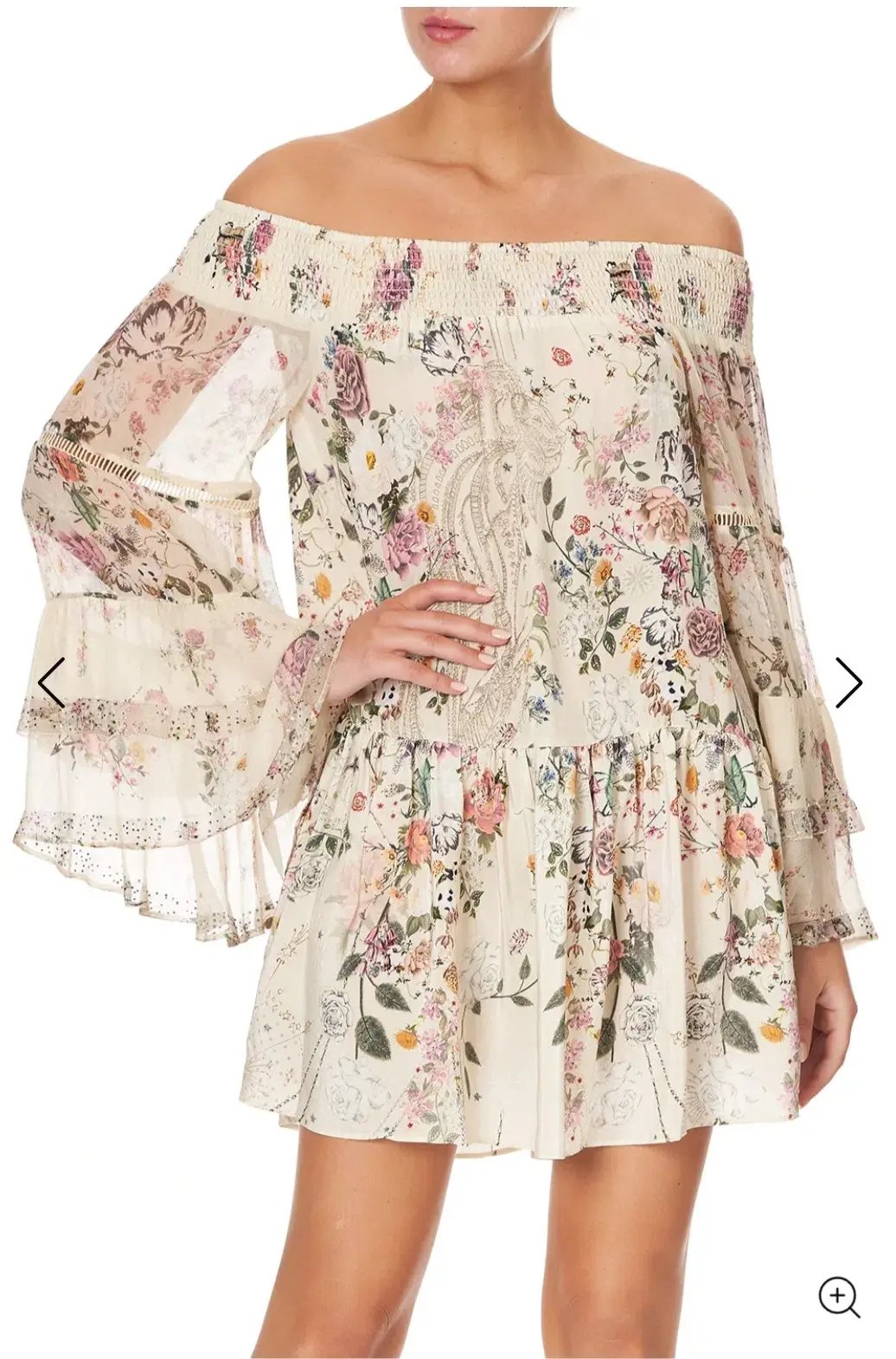 Camilla Phoenix Flower Off Shoulder Dress Print Size XS photo 4