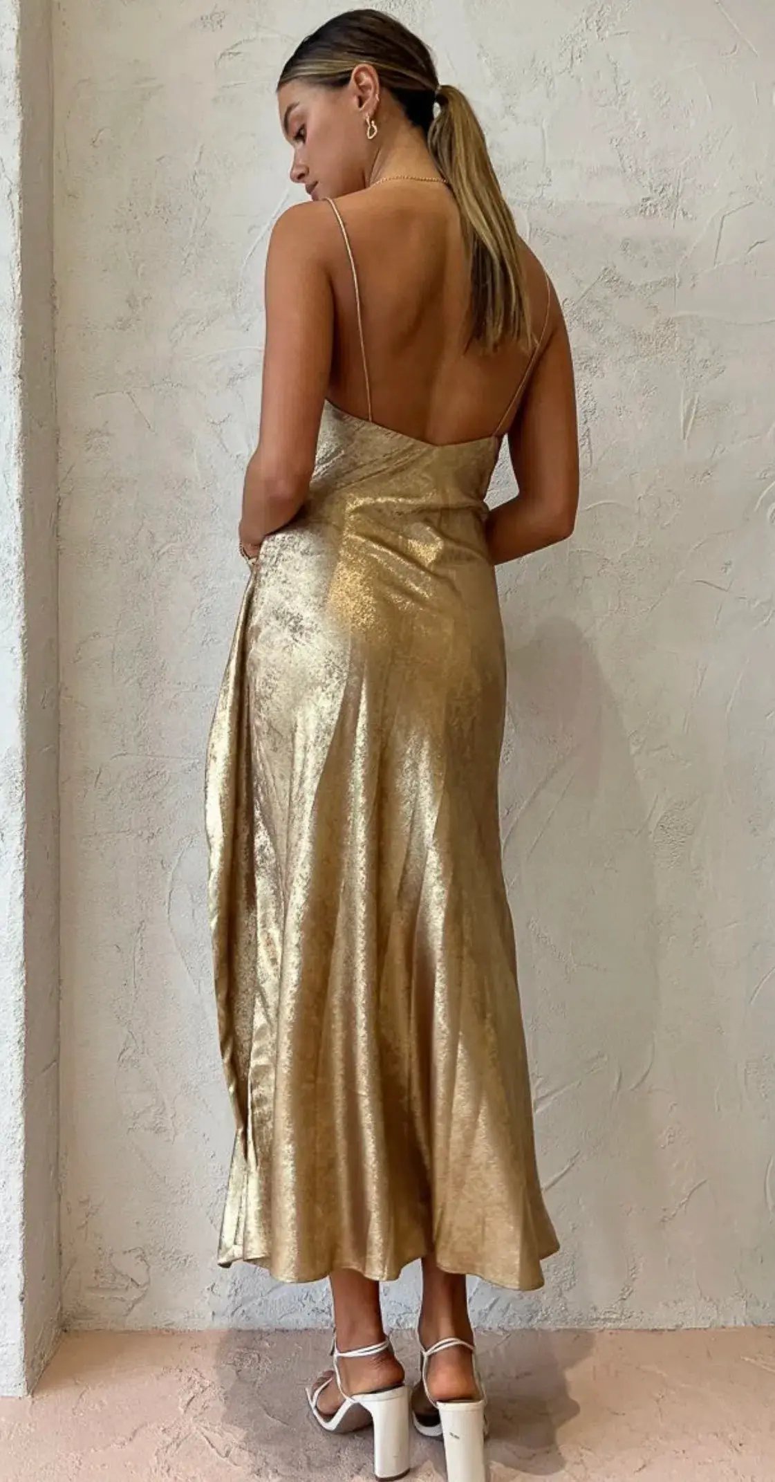Acler Queensbridge Midi Dress in Gold Size 12 photo 3