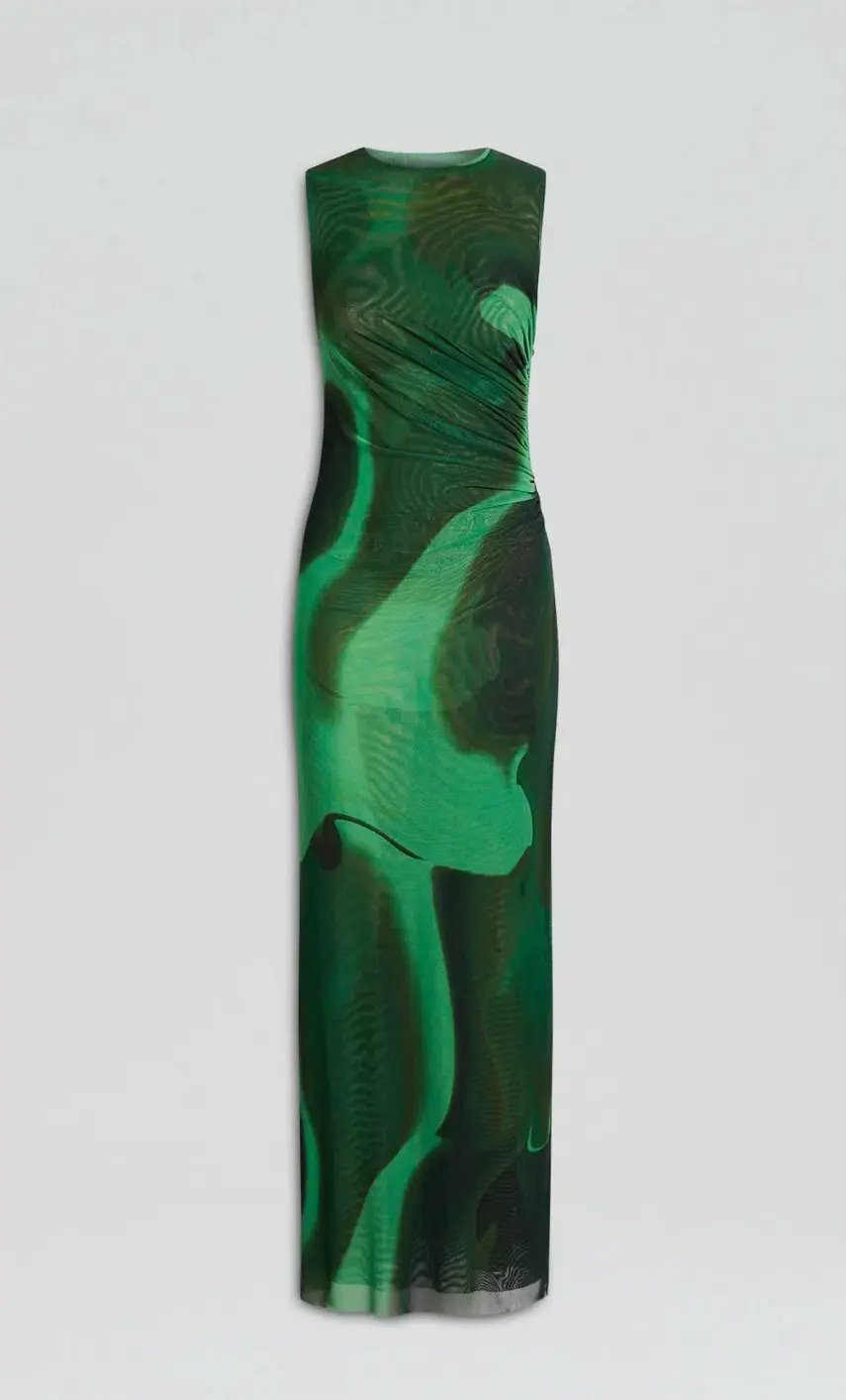 Scanlan Theodore Italian Watercolour Dress Safari Green Size AU 8 photo 3