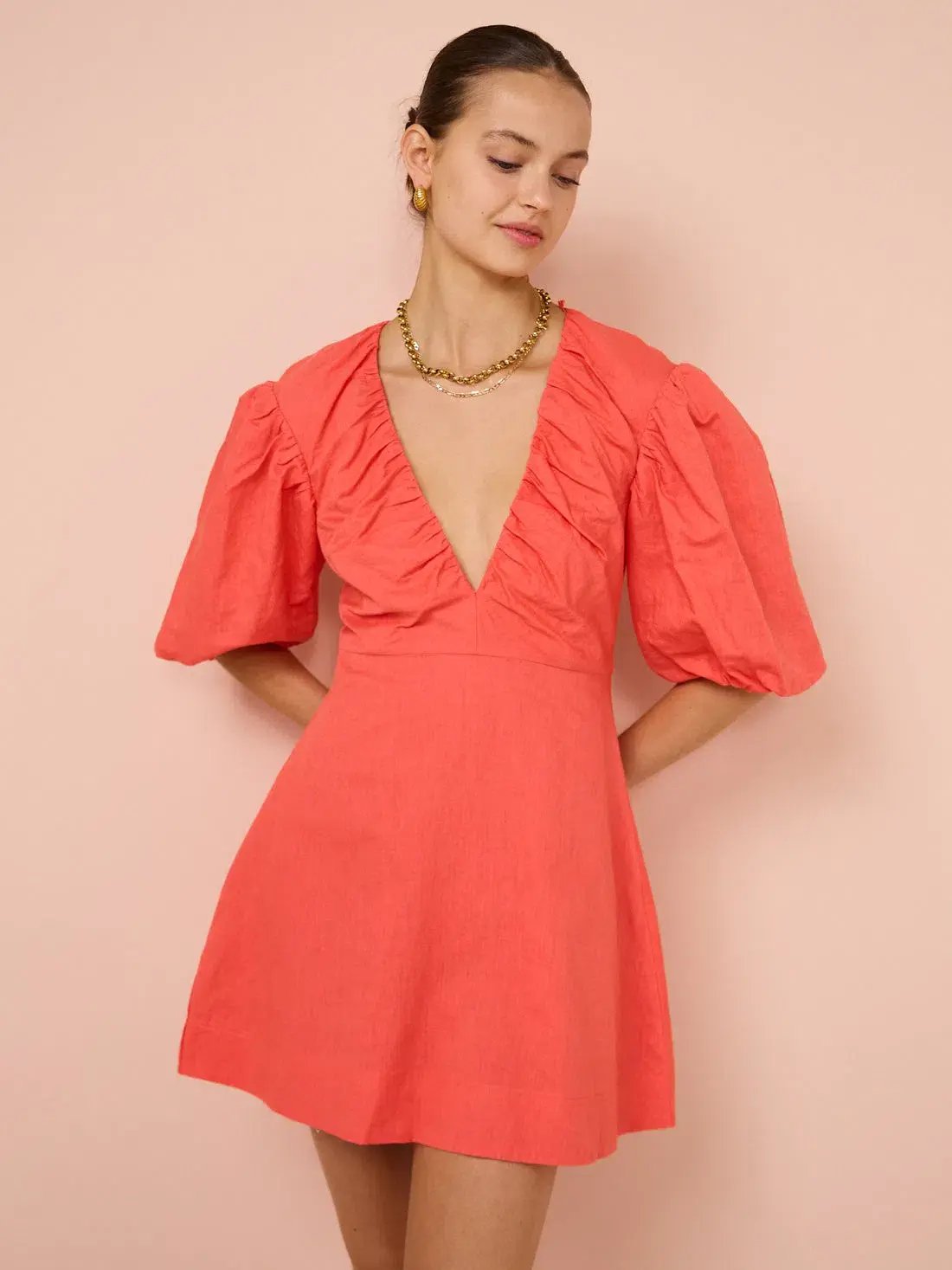 By Nicola Bolero Gathered Neckline Mini Dress In Raspberry Size 6 photo 2