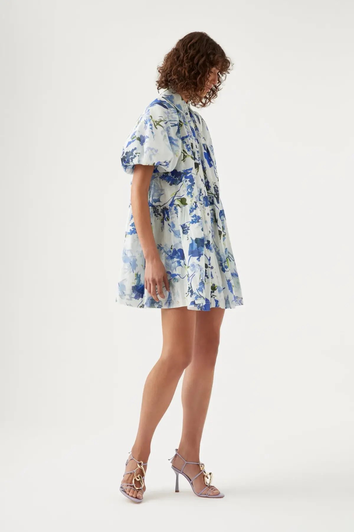 Aje Pablo Mini Dress Lavender Floral Size 14 photo 2