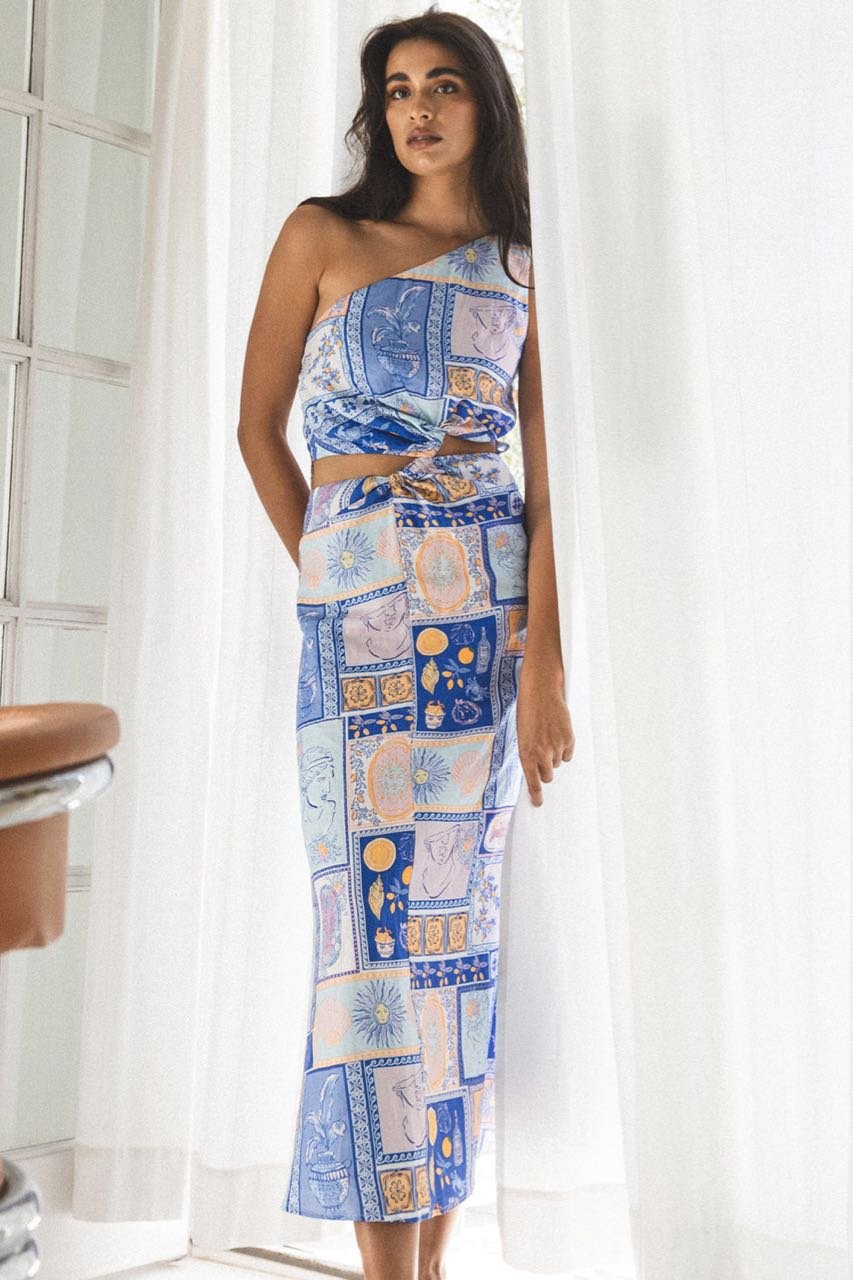 WINONA AMALFI ONE SHOULDER DRESS - MULTI photo 2