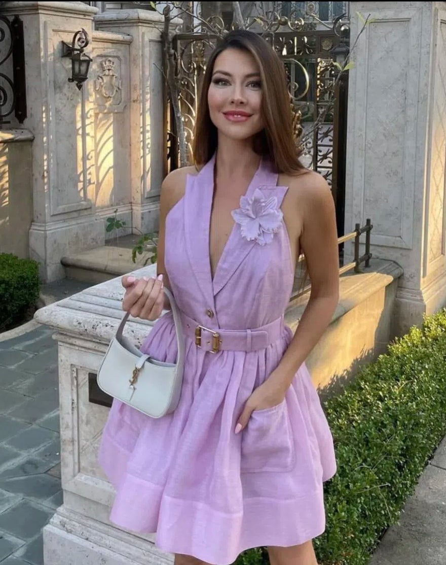 Zimmermann High Tide Tuxedo Mini Dress Lilac photo 2
