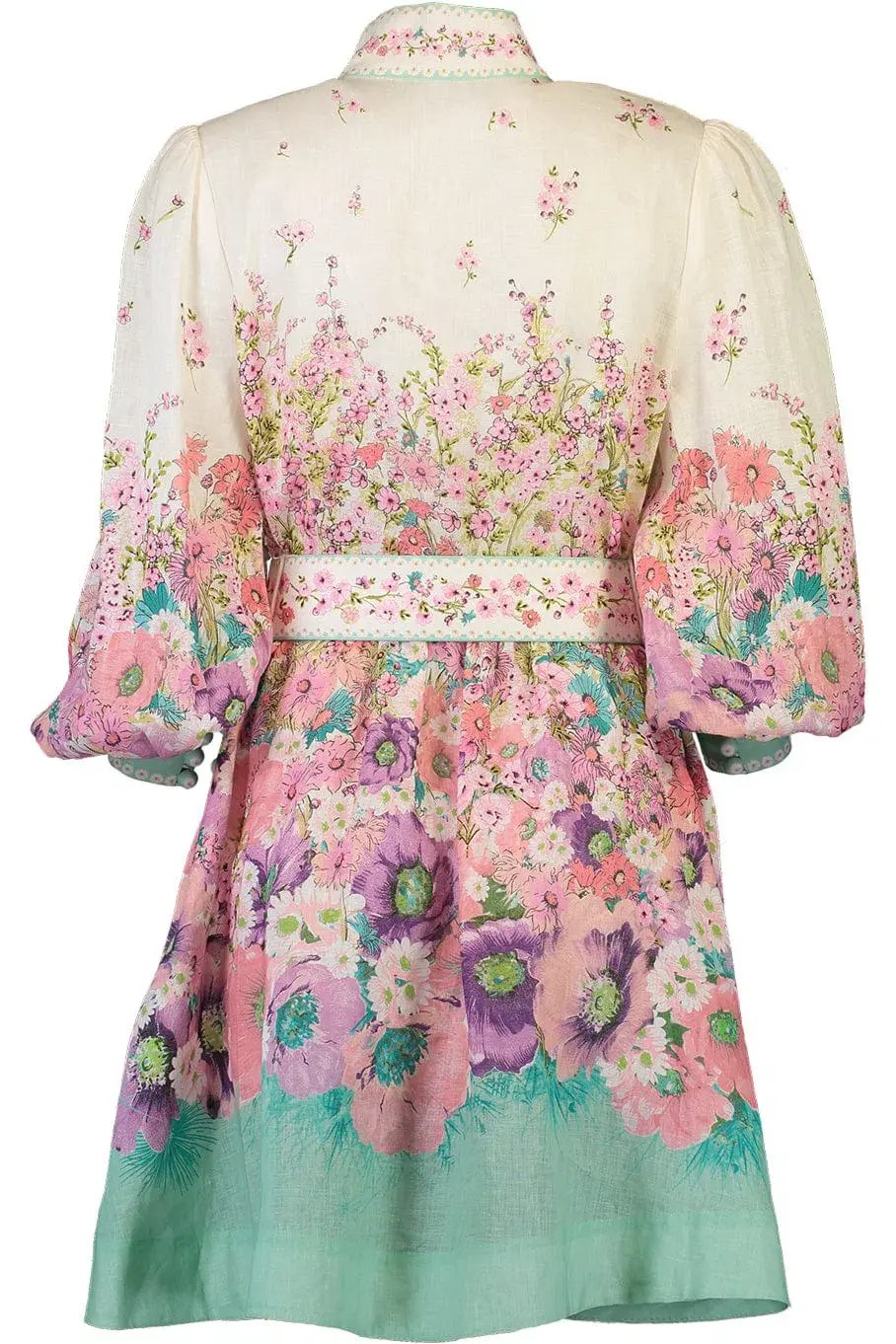 Zimmermann Jude Buttoned Mini Dress Aqua Gradient Floral Size 0P / Au 6 photo 8