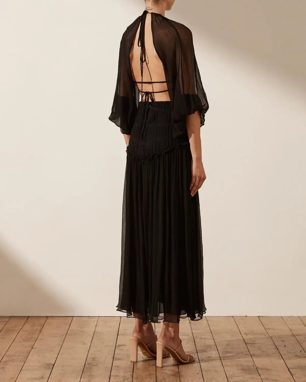 Shona Joy Safira Cut Out Backless Midi Dress in Black Size AU 8 photo 2