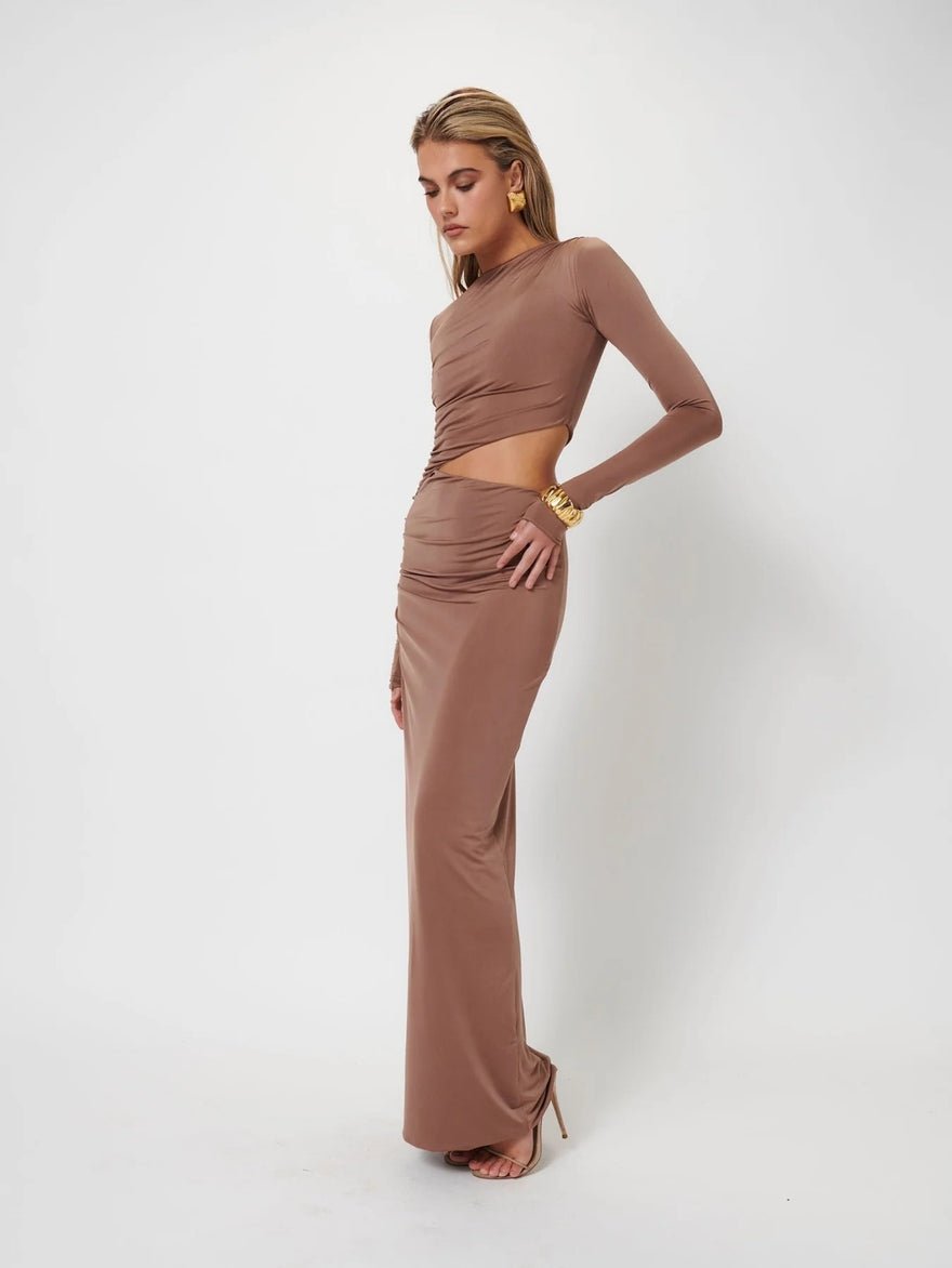 Effie Kats Cara Maxi Dress - Coffee photo 4