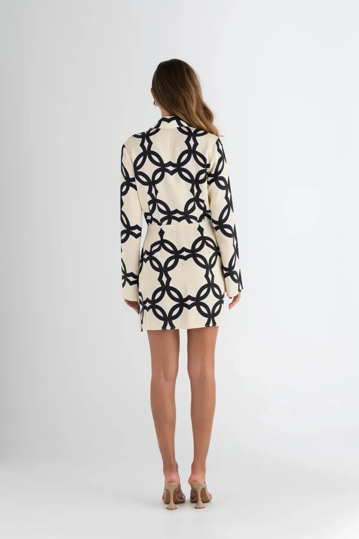 Pasduchas Covert Shirt Mini Dress Quatrefoil Print Size 14 photo 6