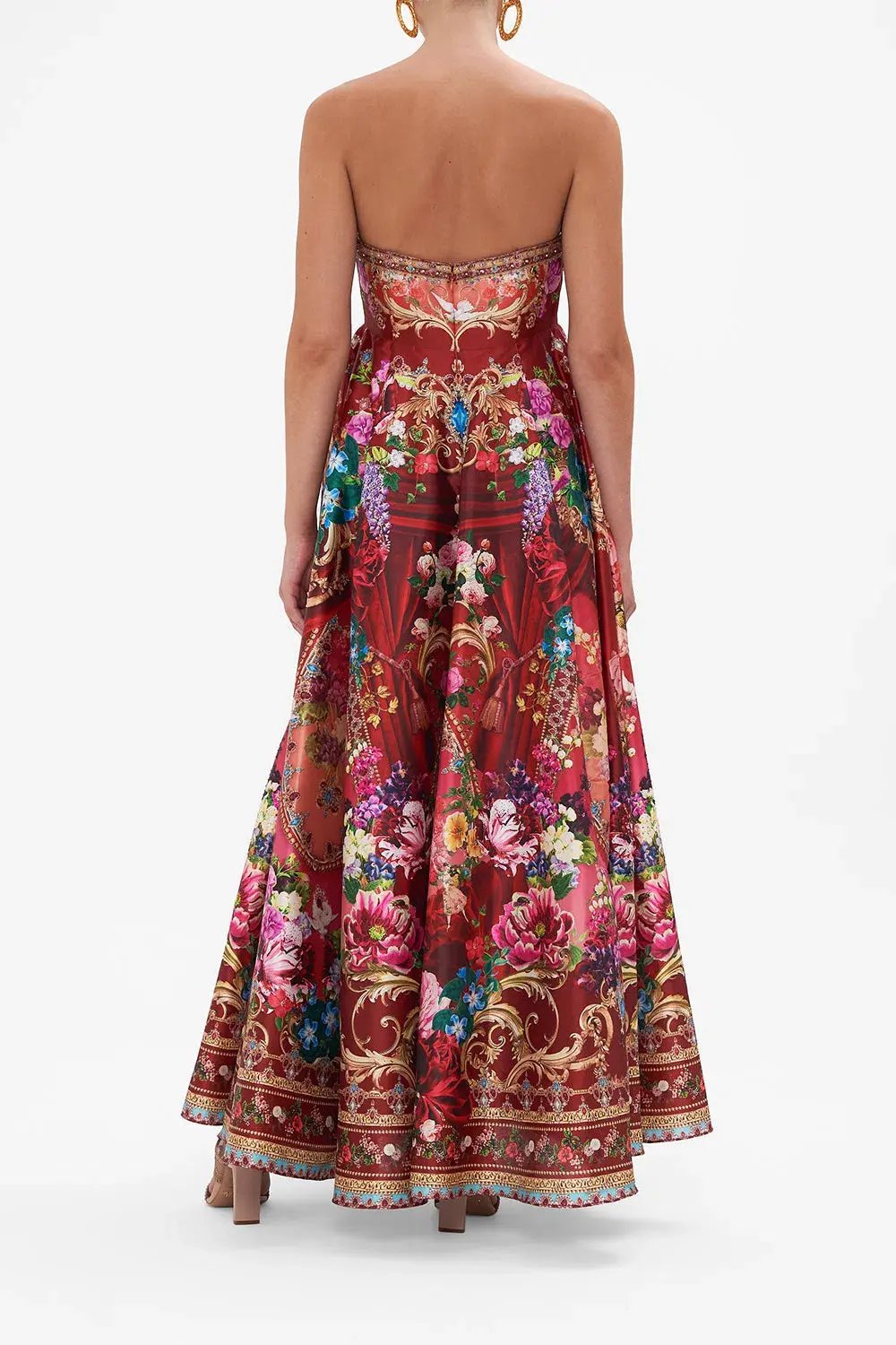 Camilla Strapless Maxi Dress Rites of Roses Size 10 photo 3
