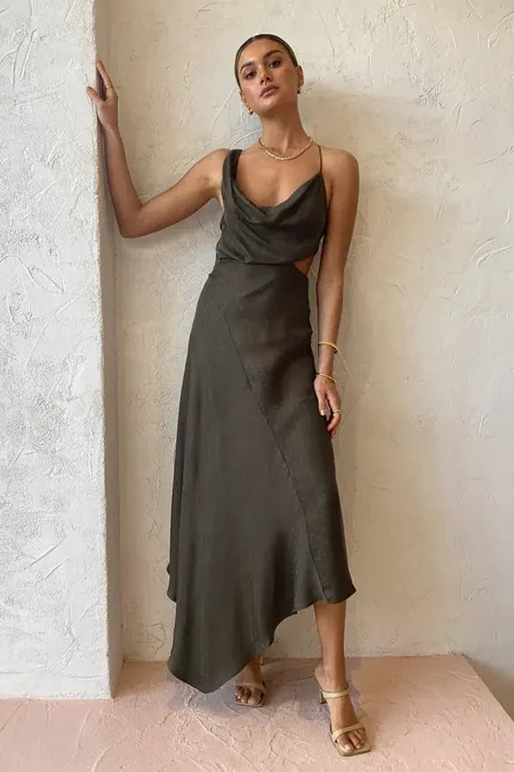 One Fell Swoop Josephine Midi Dress Lotus Suede Size 8 photo 2