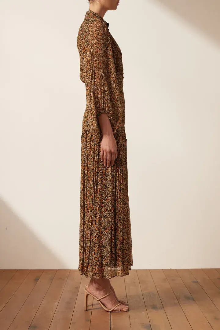 Shona Joy Paloma Button Up Midi Dress Multi Floral Size 8 photo 4