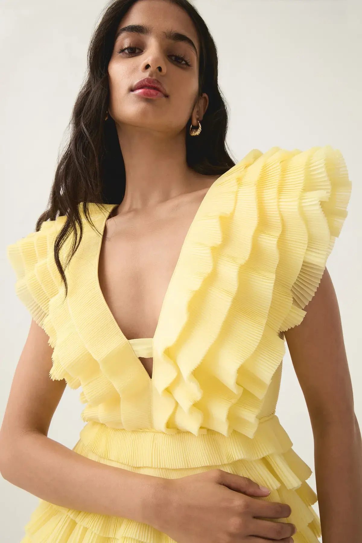 Aje Reflection Mini Dress Yellow Size 16 photo 2