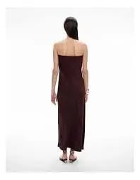 Witchery Strapless Maxi Dress Aubergine Print Size AU 10 photo 3