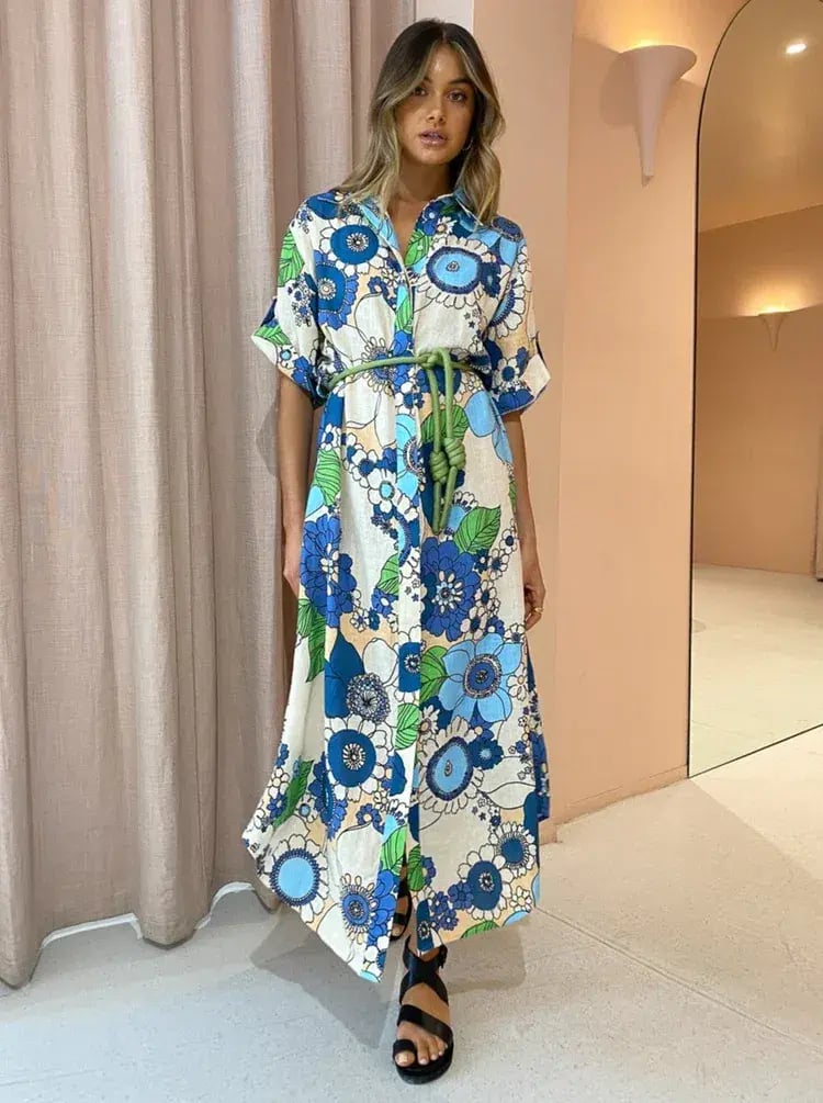Alemais Farrah Shirtdress in Blue Size AU 10 photo 4