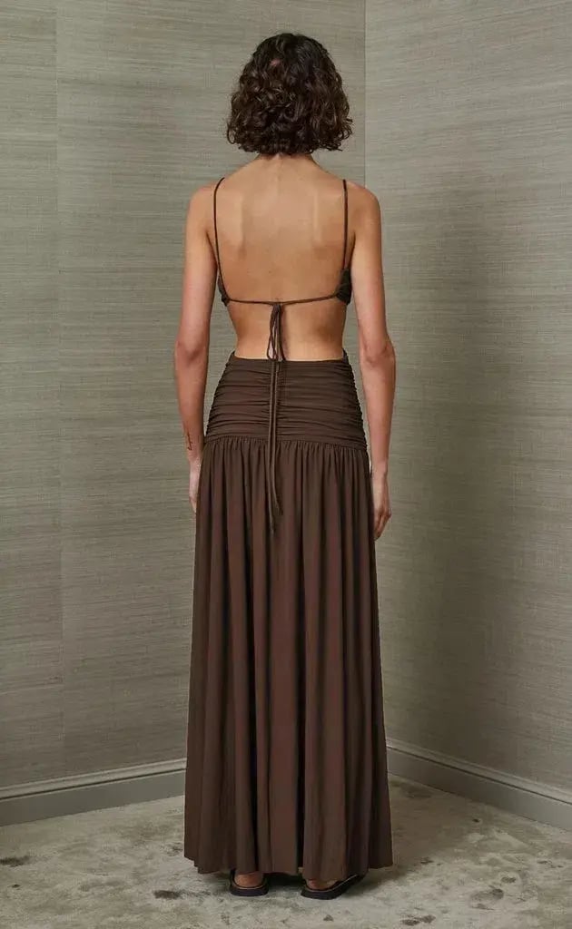 Bec & Bridge Minx Midi Dress Brown Size 8 photo 2