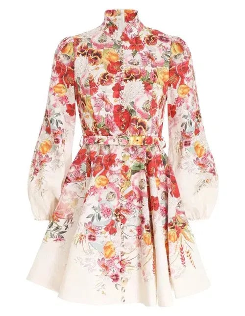 Zimmermann Wonderland Buttoned Mini  Elka Poppy Ivory Size 4 / AU 14 photo 3
