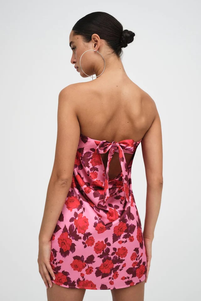 FOR LOVE & LEMONS HUDA MINI DRESS - PINK FLORAL photo 2