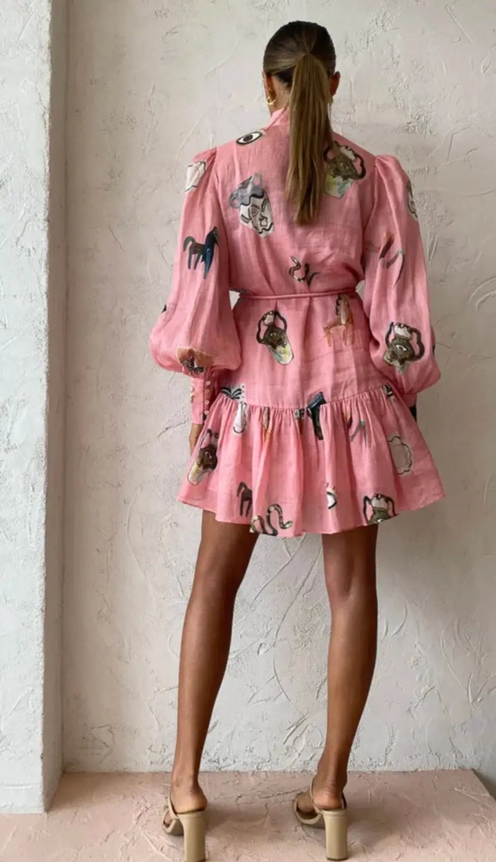Alemais Cleo Smock Mini Dress in Pink Size 8 photo 5