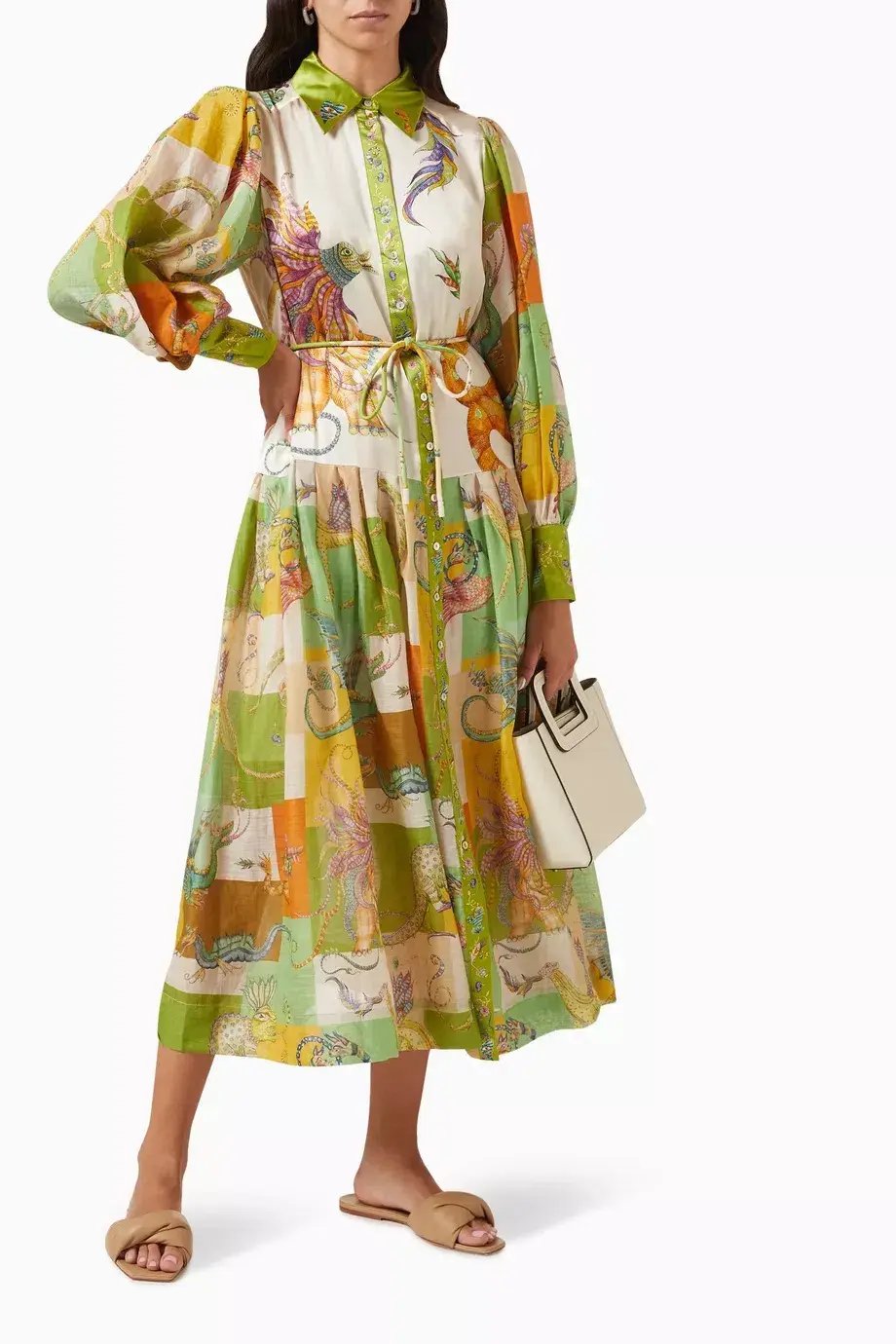 Alemais Jerome Silk Shirtdress Multi Size AU 10 photo 7