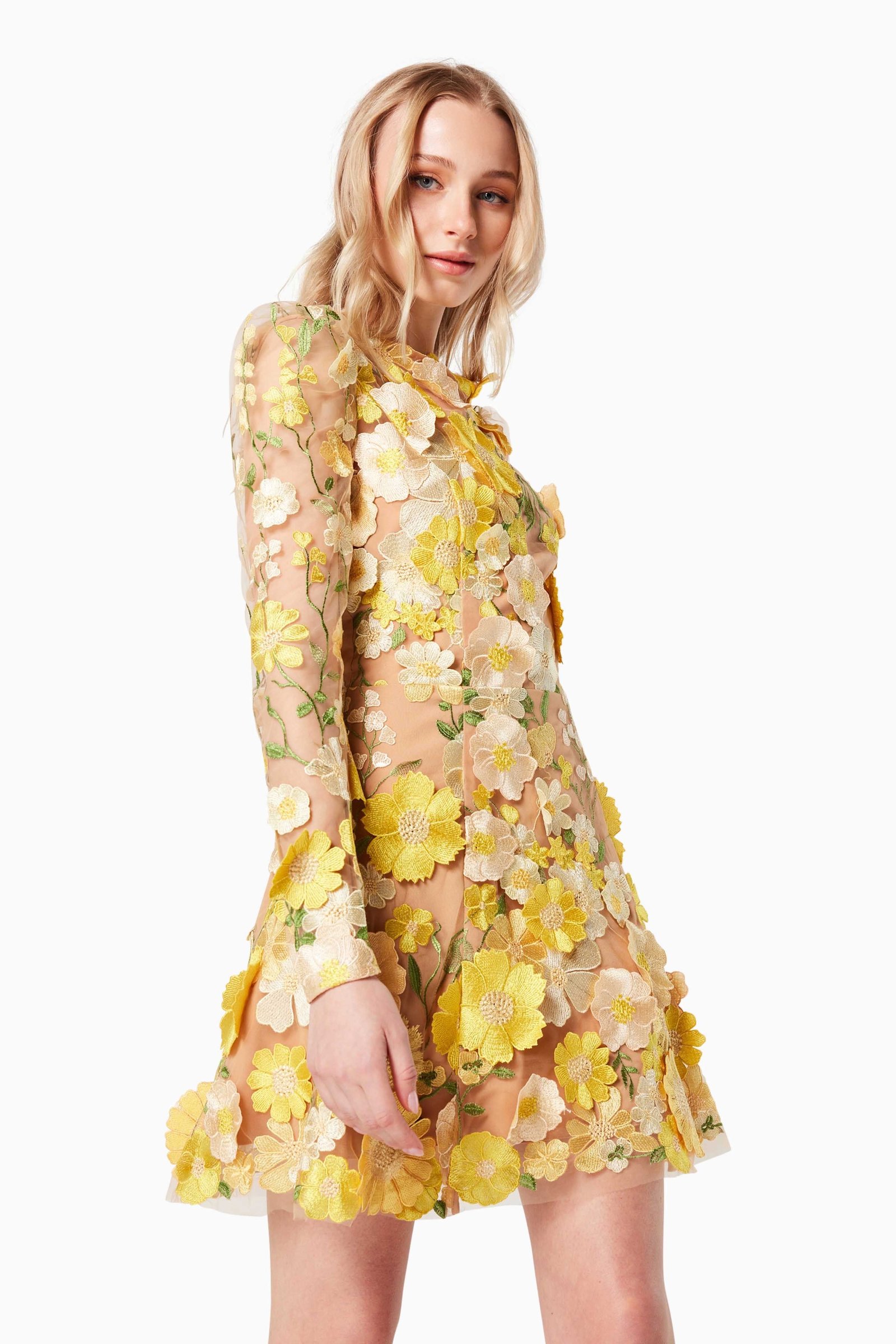ELLIATT GOLDEN VOICE DRESS - YELLOW MULTI photo 3