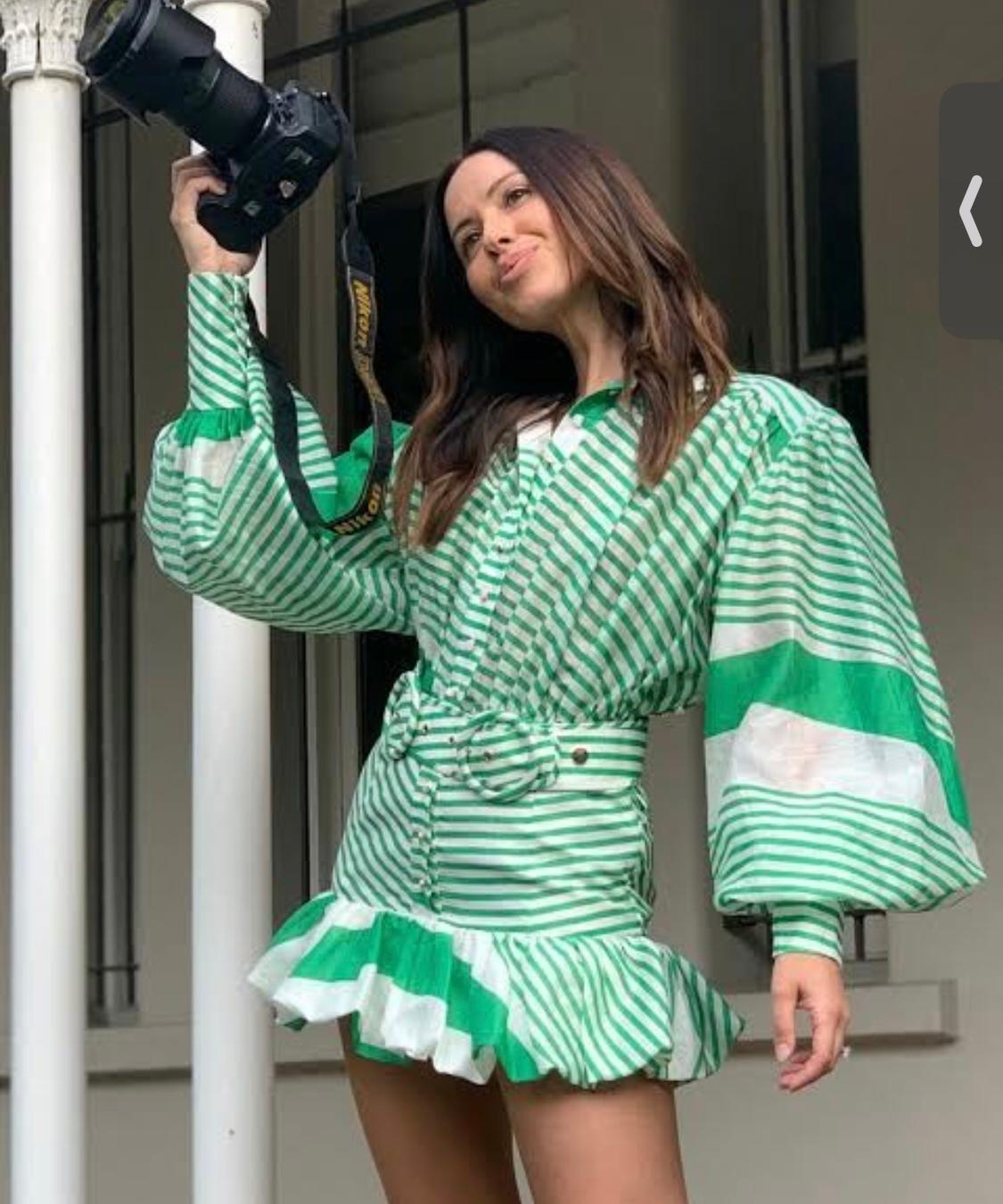 Mackenzie Mode Seeing Stars Mini Dress Green Size 10 photo 2