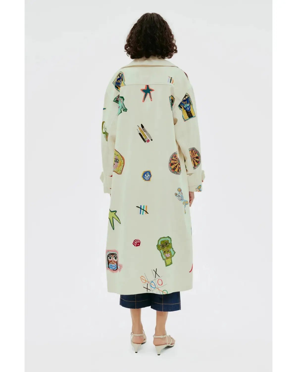 Alemais Checkers Coat Cream Print Size AU 16 photo 5
