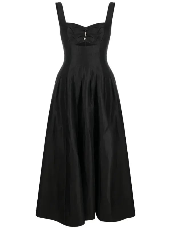 Aje Divinity Pearl Pin Midi Dress Black Size 14 photo 3