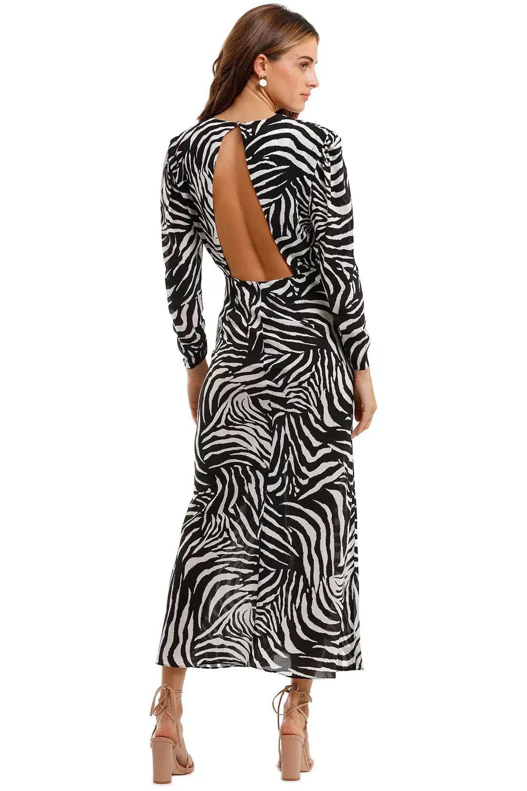 RIXO London Paloma Zebra Maxi Dress Print Size 12 photo 3
