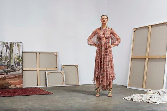 Zimmermann Empire Heiress Dress Ochre Konya Size 8 photo 8