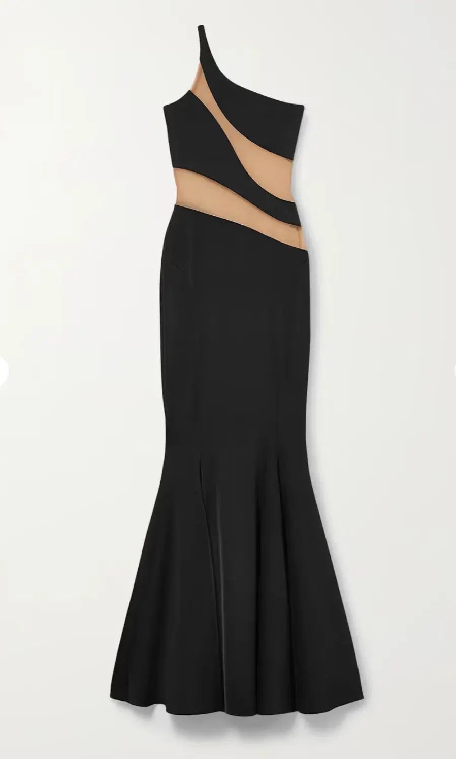 Norma Kamali Snake One-Shoulder Mesh-Paneled Stretch-Jersey Gown Black Size xxs photo 6