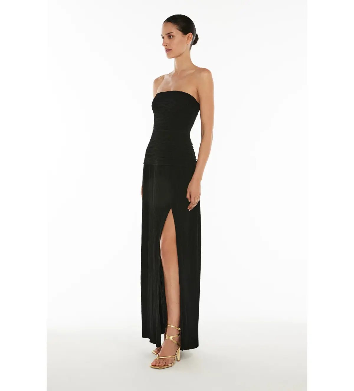 Manning Cartell Double Time Pleat Strapless Dress Black Size M / AU 10 photo 2