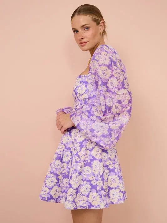 Acler Ardanary Mini Dress In Violet Imprint Size 12 photo 4