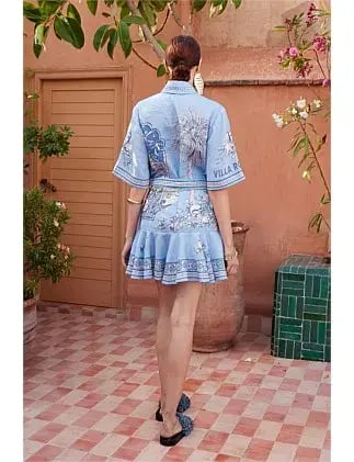 Alemais VILLA ROMANTICA MINI DRESS Blue Size 10 photo 3