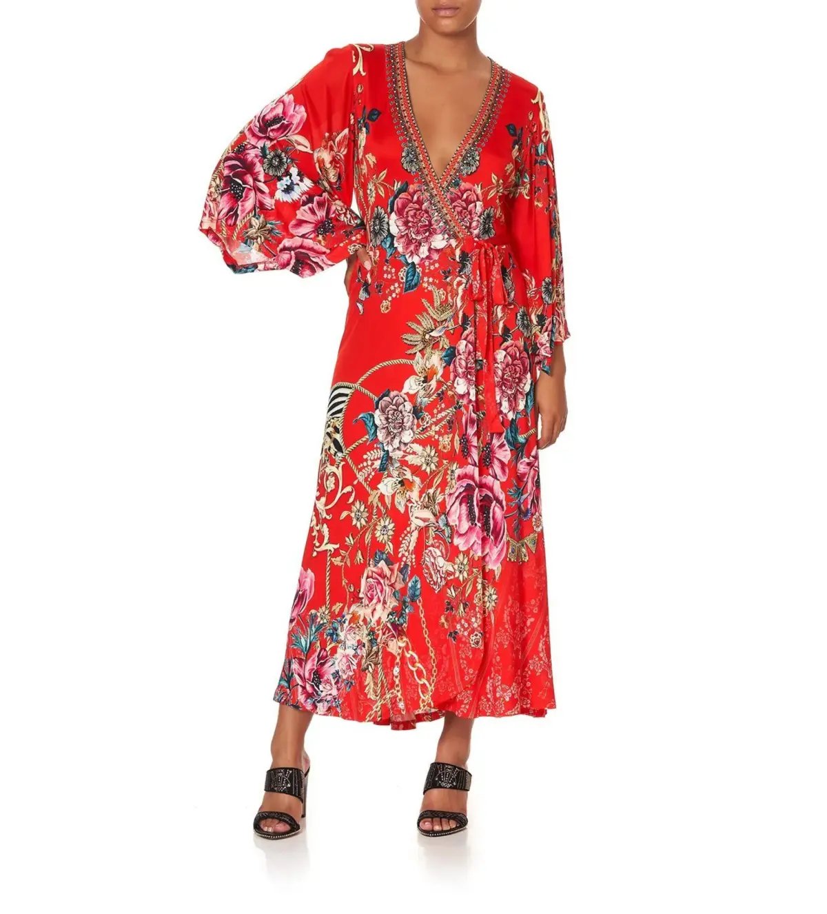 Camilla Jersey Wrap Midi Dress And The Queen in Wore Red Size M AU 12 photo 3