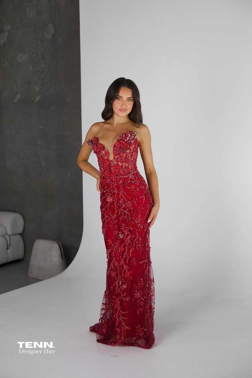 Albina Dyla Aura Couture Gown - Red photo 4