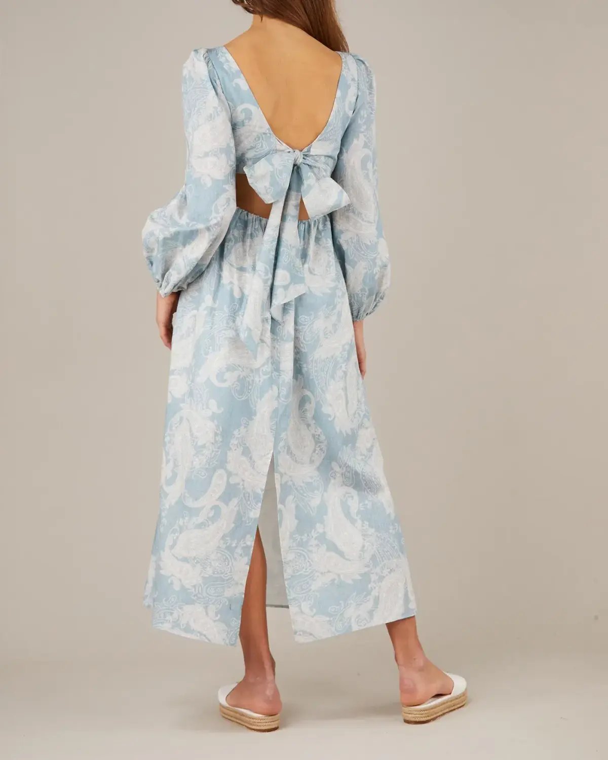Amelius Bohemia Linen Maxi Dress Blue Size 8 / S photo 3