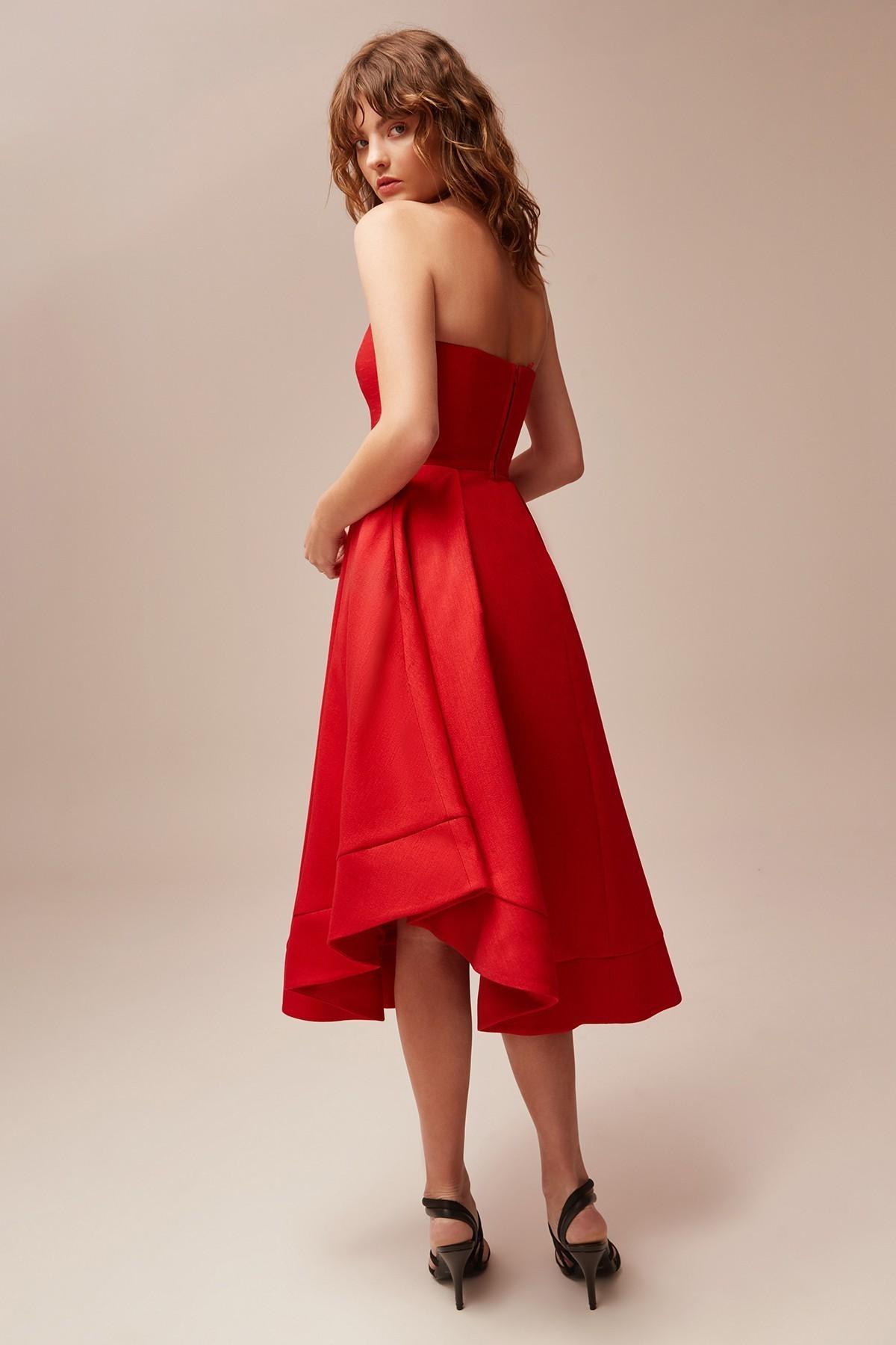 C/MEO Collective Making Waves Dress Red Size XXS photo 2